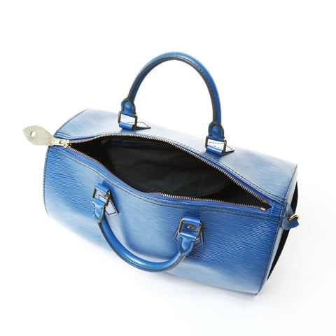 LOUIS VUITTON 1992 Epi Speedy 30 Handbag blue WS25485