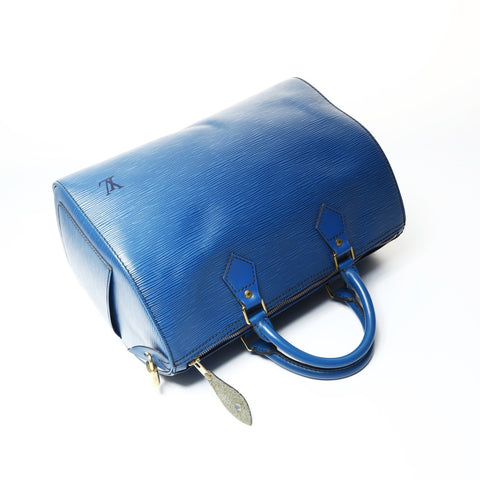 LOUIS VUITTON 1992 Epi Speedy 30 Handbag blue WS25485