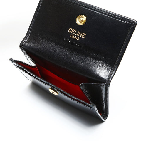 CELINE leather Coin case black WS25489