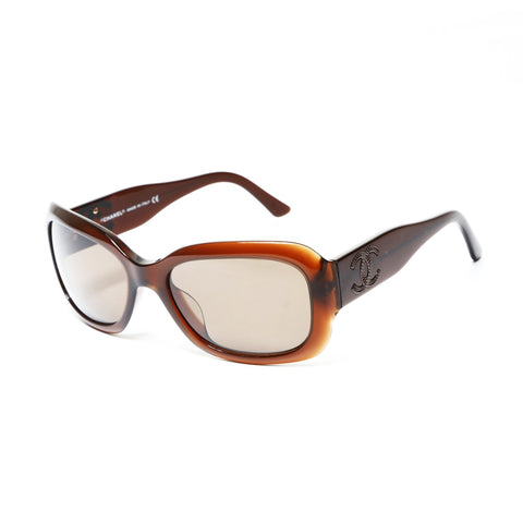 CHANEL Logo COCO Mark sunglasses Brown WS25498