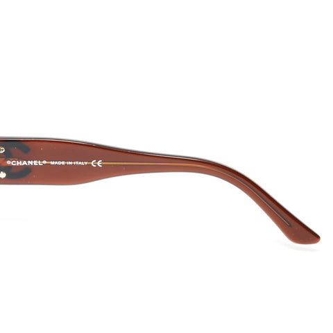 CHANEL Logo COCO Mark sunglasses Brown WS25498