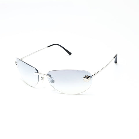CHANEL Camellia Rimless Gradient Lenses sunglasses gray WS25500