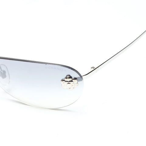 CHANEL Camellia Rimless Gradient Lenses sunglasses gray WS25500
