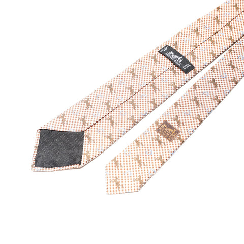 HERMES Horse Print Silk Tie tie Orange WS25509
