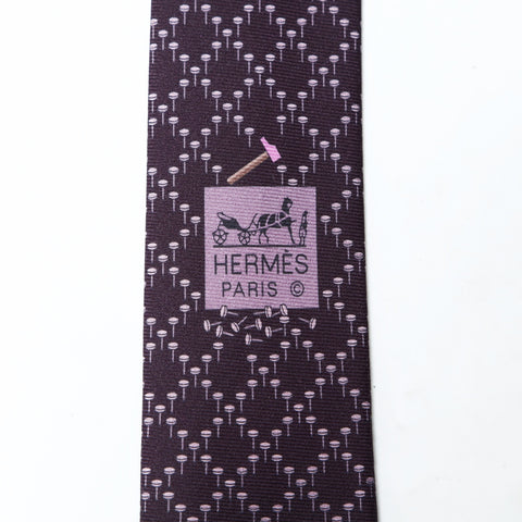 HERMES Dotted Silk Tie tie purple WS25510