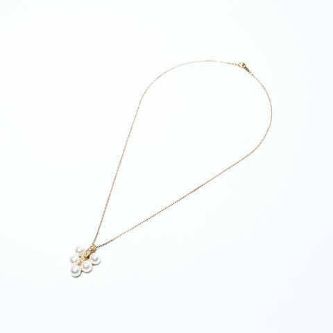MIKIMOTO K18YG Pearl around 6-0.3" Diamond Necklace gold WS25515