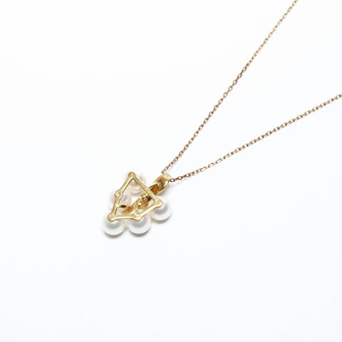 MIKIMOTO K18YG Pearl around 6-0.3" Diamond Necklace gold WS25515