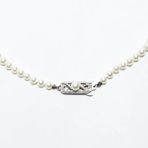 MIKIMOTO K18WG Pearl Necklace white WS25516