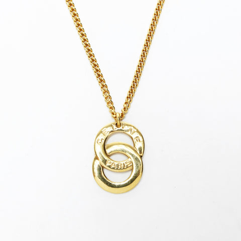 CELINE logo Necklace gold WS25517