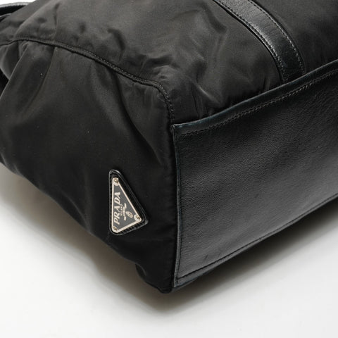 PRADA Nylon Leather Rock Shoulder Bag black WS25518
