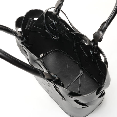 PRADA vitello intreccio INTRECCIATO braided leather Handbag black WS25519