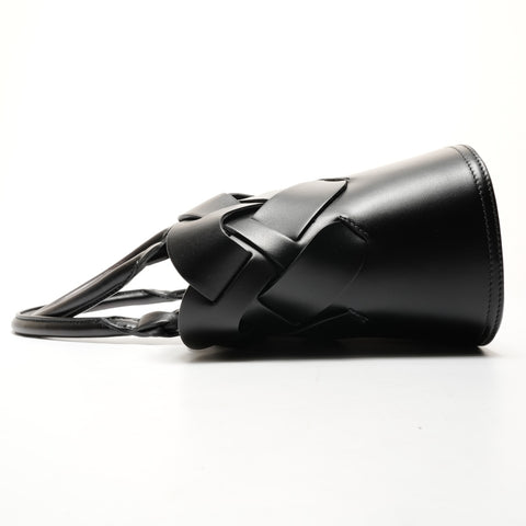 PRADA vitello intreccio INTRECCIATO braided leather Handbag black WS25519