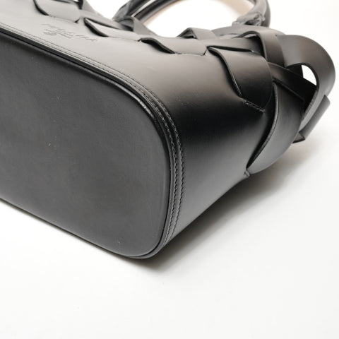 PRADA vitello intreccio INTRECCIATO braided leather Handbag black WS25519