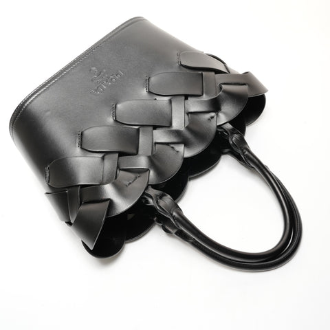 PRADA vitello intreccio INTRECCIATO braided leather Handbag black WS25519