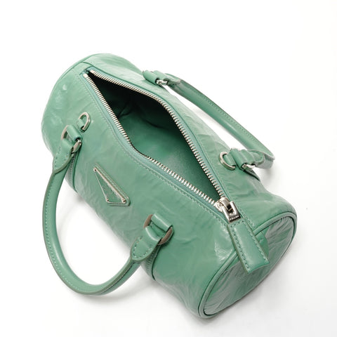 PRADA Nappa Vintage Mini Boston Bag, 2-way, Leather Shoulder Bag green WS25521