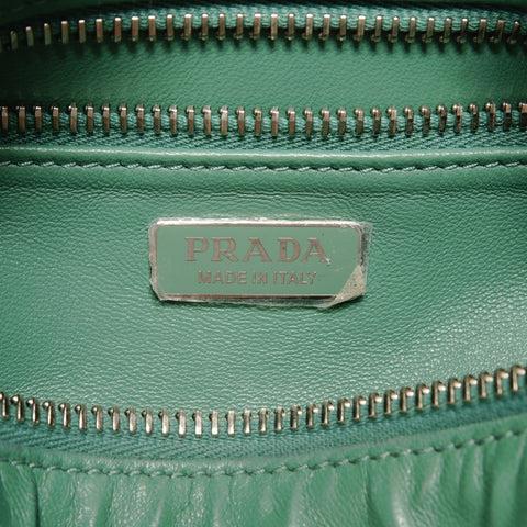 PRADA Nappa Vintage Mini Boston Bag, 2-way, Leather Shoulder Bag green WS25521