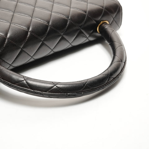 CHANEL No. 2 1991-1994 Parent-Child Bag, Parent Only, Lambskin Matelasse Top Handle Handbag black WS25522