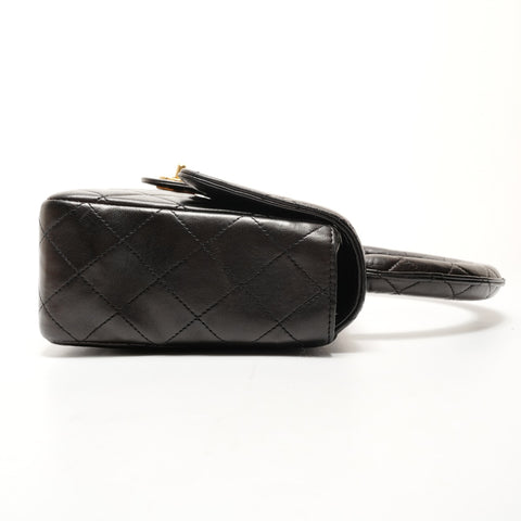 CHANEL No. 2 1991-1994 Parent-Child Bag, Parent Only, Lambskin Matelasse Top Handle Handbag black WS25522