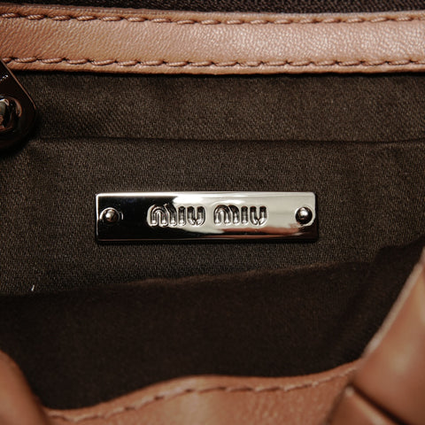 Miu Miu Leather Matelasse Chain Lock Shoulder Bag pink WS25524