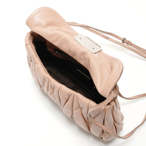 Miu Miu Leather Matelasse Chain Lock Shoulder Bag pink WS25524