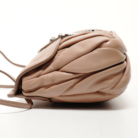 Miu Miu Leather Matelasse Chain Lock Shoulder Bag pink WS25524