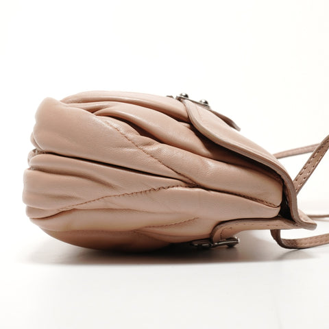 Miu Miu Leather Matelasse Chain Lock Shoulder Bag pink WS25524