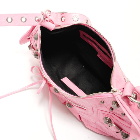 BALENCIAGA Le Cagole S Giant Leather Shoulder Bag pink WS25527