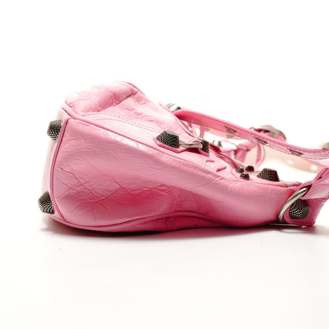 BALENCIAGA Le Cagole S Giant Leather Shoulder Bag pink WS25527