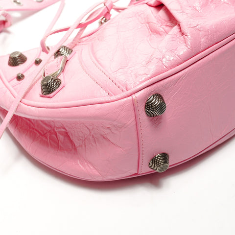 BALENCIAGA Le Cagole S Giant Leather Shoulder Bag pink WS25527