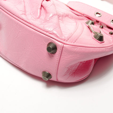 BALENCIAGA Le Cagole S Giant Leather Shoulder Bag pink WS25527