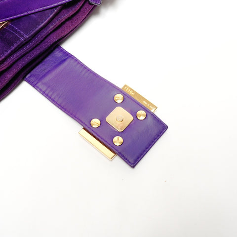 FENDI Suede one belt Shoulder Bag purple WS25530