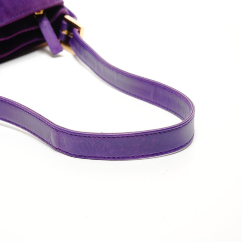 FENDI Suede one belt Shoulder Bag purple WS25530
