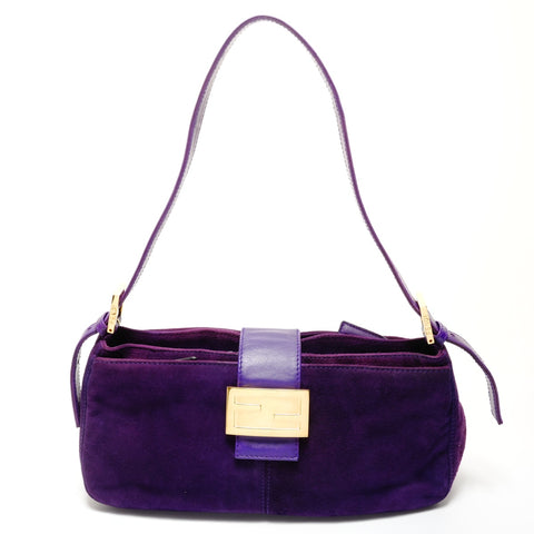 FENDI 麂皮单肩包 紫色 WS25530