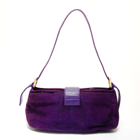 FENDI Suede one belt Shoulder Bag purple WS25530