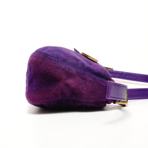 FENDI Suede one belt Shoulder Bag purple WS25530