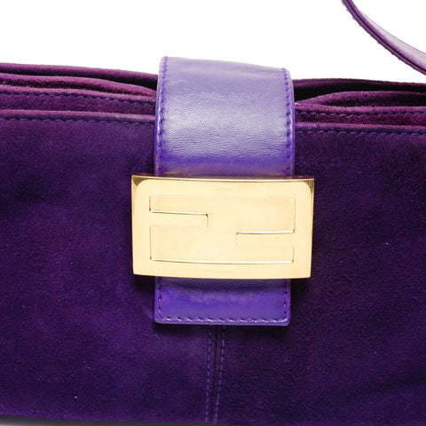 FENDI Suede one belt Shoulder Bag purple WS25530