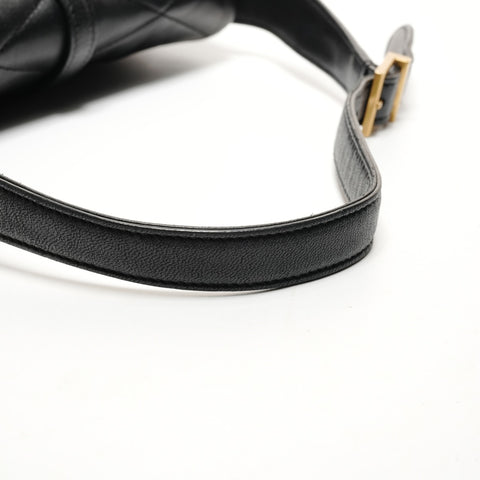 YVES SAINT LAURENT LE 57 Padded Lambskin Hobo Shoulder Bag black WS25531