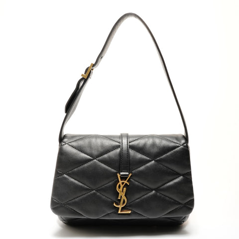 YVES SAINT LAURENT LE 57 带衬垫小羊皮 Hobo 单肩包 黑色 WS25531