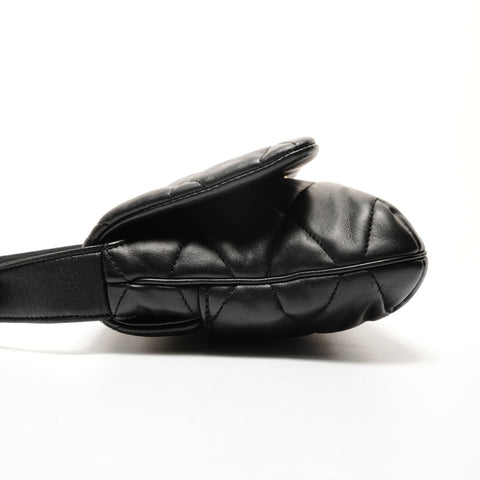 YVES SAINT LAURENT LE 57 Padded Lambskin Hobo Shoulder Bag black WS25531
