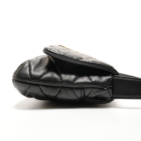 YVES SAINT LAURENT LE 57 Padded Lambskin Hobo Shoulder Bag black WS25531