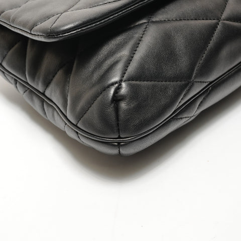 YVES SAINT LAURENT LE 57 Padded Lambskin Hobo Shoulder Bag black WS25531