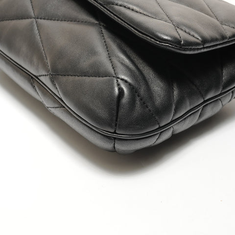YVES SAINT LAURENT LE 57 Padded Lambskin Hobo Shoulder Bag black WS25531
