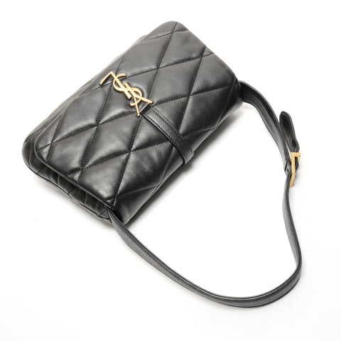 YVES SAINT LAURENT LE 57 Padded Lambskin Hobo Shoulder Bag black WS25531