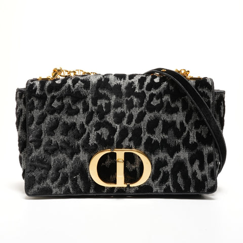 Christian Dior Dior Karo 豹纹链条单肩包 黑色 WS25538