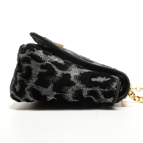 Christian Dior Dior Karo Leopard Chain Shoulder Bag black WS25538