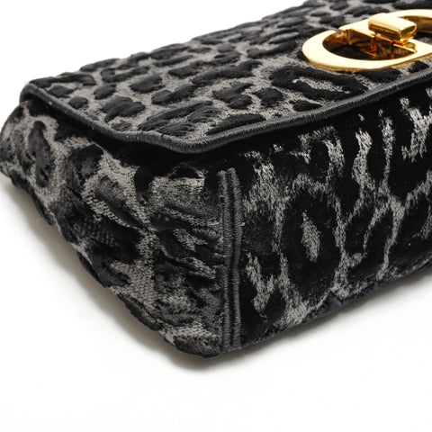 Christian Dior Dior Karo Leopard Chain Shoulder Bag black WS25538