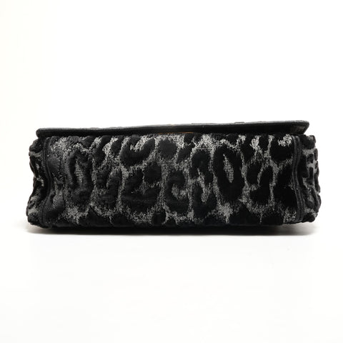 Christian Dior Dior Karo Leopard Chain Shoulder Bag black WS25538