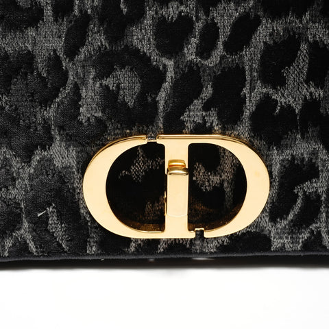 Christian Dior Dior Karo Leopard Chain Shoulder Bag black WS25538