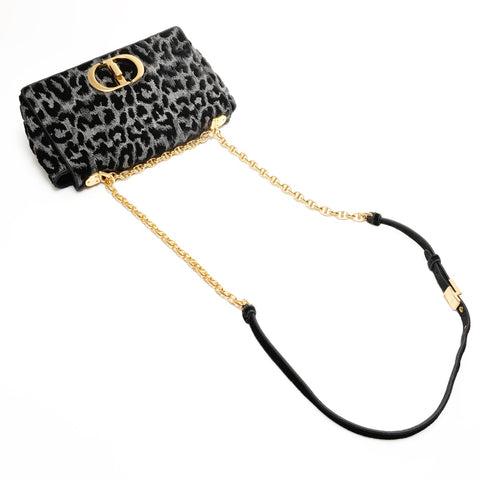 Christian Dior Dior Karo Leopard Chain Shoulder Bag black WS25538