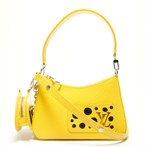 LOUIS VUITTON Epi Yayoi Kusama Mallerini Shoulder Bag yellow WS25540